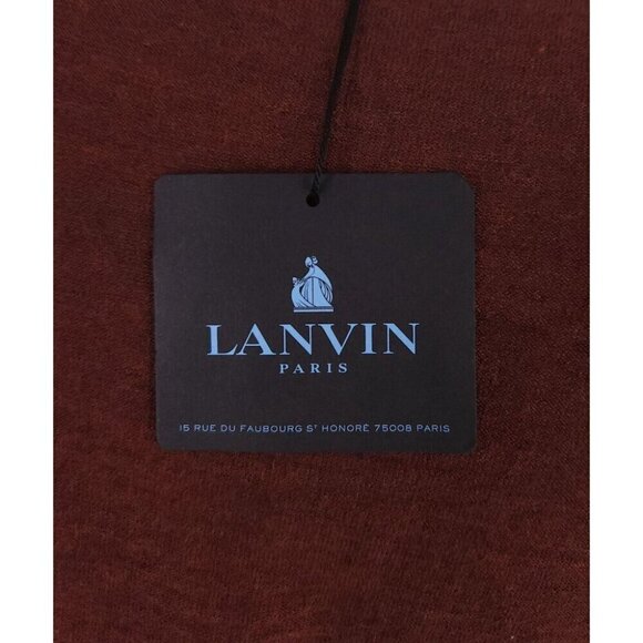 Lanvin Wool Turtleneck Knit Sweater Size XL Slim Mens Burgundy - Picture 8 of 16